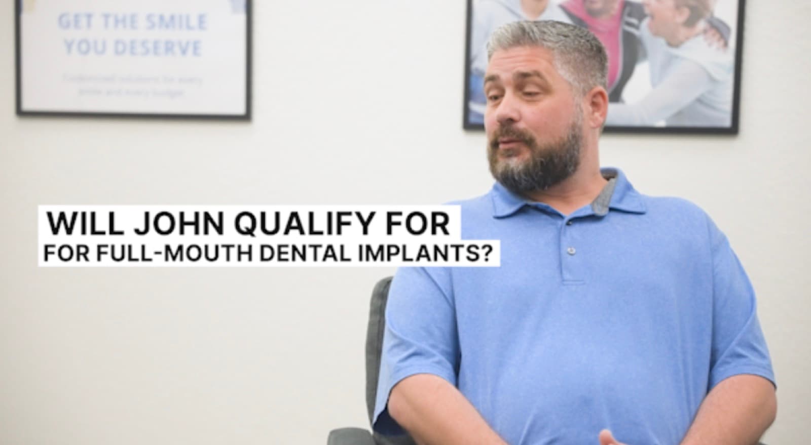 John in a dental office during his Smile Journey film